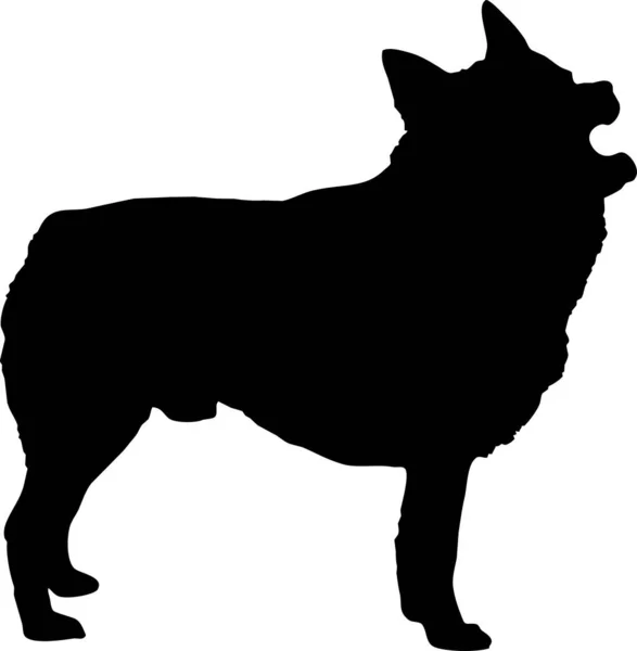 Pes Štěká Siluetu Znamení Vektorové Ilustrace Černý Pes Nebo Vlk — Stockový vektor
