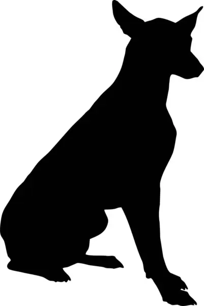 犬のシルエットサインベクターイラスト 白い背景に黒い犬やオオカミの形をしている 保護コンセプト ベットクリニックのロゴコンセプトイラスト — ストックベクタ
