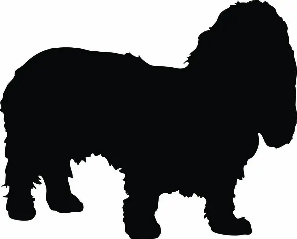 Köpek Silueti Vektör Çizimi Beyaz Arka Planda Siyah Köpek Silueti — Stok Vektör