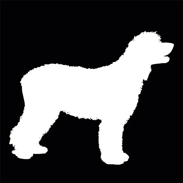 Vektorgrafik Hundeform Weiße Hundesilhouette Über Schwarzem Hintergrund Vorlage Für Hundemasken — Stockvektor