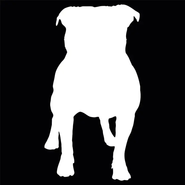 Vektorová Ilustrace Tvaru Psa Bílý Pes Silueta Nad Černým Pozadím — Stockový vektor
