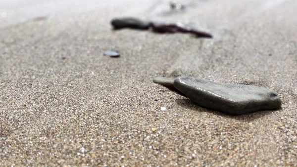 Kameny Písečné Pláži Letní Dovolená Tapety Pozadí — Stock fotografie