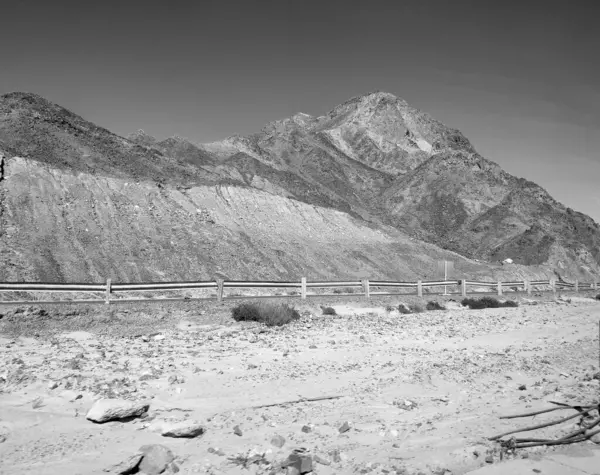 Sinai desert backgound with mountains, deserted landscape and Red Sea