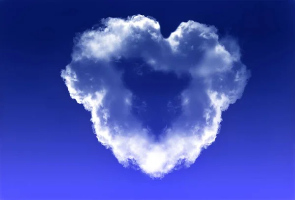Heart shape white cloud isolated over black background. Love and romantic passion conceptual illustration