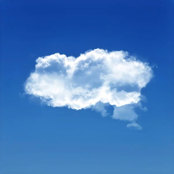 Single cloud 3D illustration, realistic natural cloud isolated over blue sky backgroun