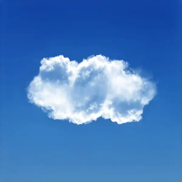 Single cloud 3D illustration, realistic natural cloud isolated over blue sky backgroun