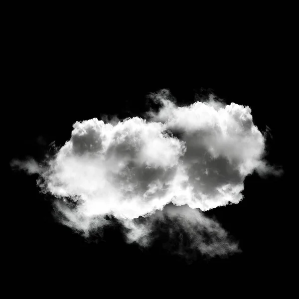 Single cloud isolated over black background, 3D illustration, realistic cloud shape rendering