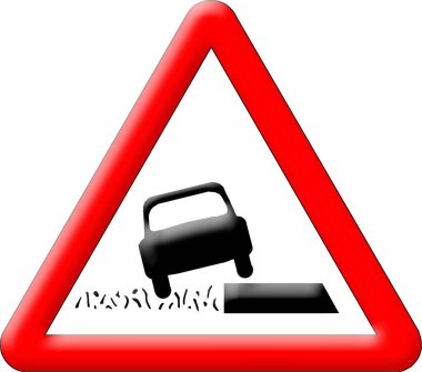 Çeşitli zemin uyarısı trafik işareti vektör illüstrasyonu