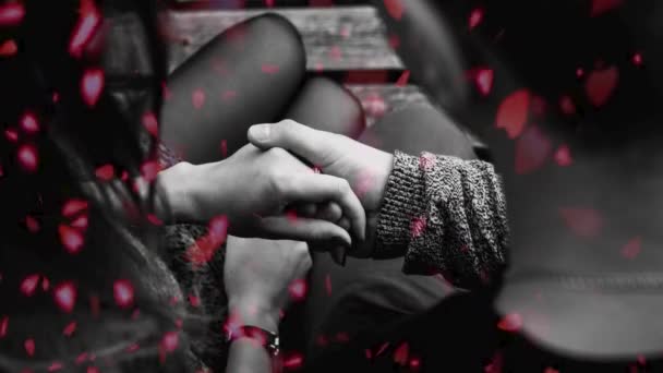 Láska Vášeň Video Pozadí Valentýna Koncept Zamilovaný Pár — Stock video