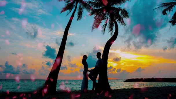 Couple Love Video Background Valentine Day Dating Conceptual Video Footage — Stock Video