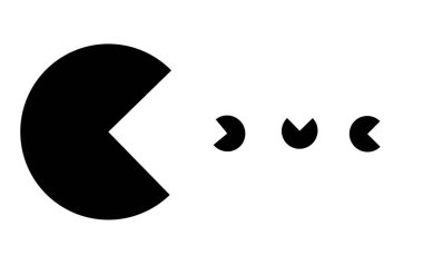 Pac-Man küçük Pac-erkek siyah ve beyaz tematik illüstrasyon, retro Oyunlar İnceleme yemek
