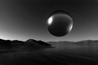 Denizin üzerinde uçan Cam Küre alien Ufo açılış