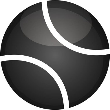 Beyaz arkaplan vektör illüstrasyonu üzerinde tenis topu simgesi. Tenis topu siluet logosu konsepti, clipart