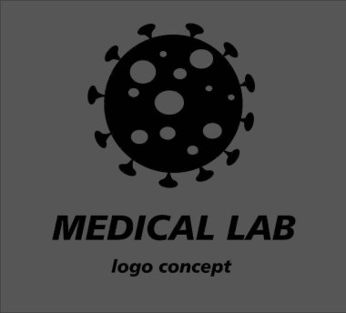 Tıbbi laboratuvar logosu konsepti, logotip şablon, tıbbi logo modelleme vektör çizimi