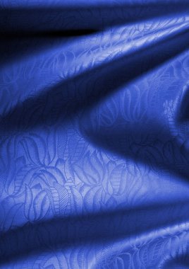 Blue cloth background. Natural material cover 3D illustration