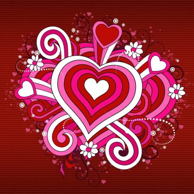 Love and passion background. Heart shape illustration clipart