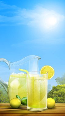 Yaz limonatası yakın görünüm arkaplanı
