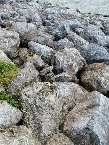 stock image Natural stones close view background, pile of stones pattern