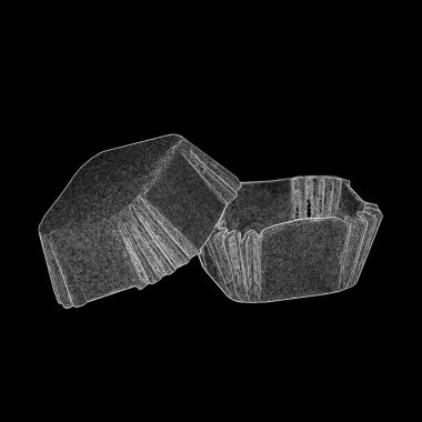 Beyaz arkaplanda izole edilmiş kek pişirme için kahverengi kağıt kek formları, parşömen çöreği nesne fotoğrafçılığı, şekerleme pişirme formları klitoris formları.