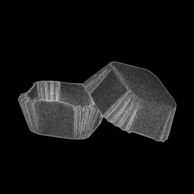 Beyaz arkaplanda izole edilmiş kek pişirme için kahverengi kağıt kek formları, parşömen çöreği nesne fotoğrafçılığı, şekerleme pişirme formları klitoris formları.