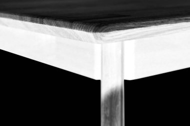 Wooden table corner background, natural hardwood furniture close view photo. Eco furniture production concept