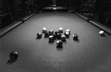 gerçeküstü Bilardo Oyun kavramsal fotoğraf