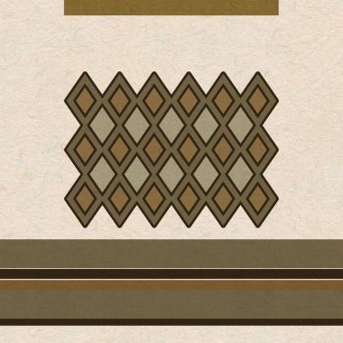 Toprak Tonlarda Geometrik Elmas Şekilli Halı Örgü Deseni