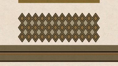 Toprak Tonlarda Geometrik Elmas Şekilli Halı Örgü Deseni