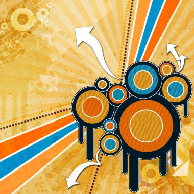 Dinamik Retro: Yön Oklarıyla Canlı Geometrik Tasarım
