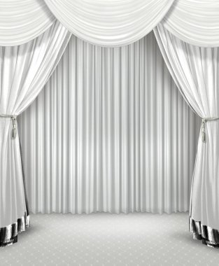 Beyaz arkaplanda boş minimalist sahne