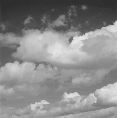 Bulutlar ve gökyüzü arkaplanı. Doğal atmosfer, siyah ve beyaz gri tonlu fotoğraf arkaplanı
