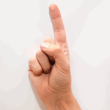 Number one in the American Sign Language (ASL) shown with one hand and a finger clipart