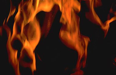 Fire flames close view background, natural fire clipart