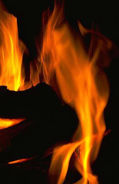 Fire flames close view background, natural fire clipart