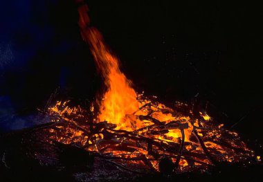 Fire flames close view background, natural fire clipart