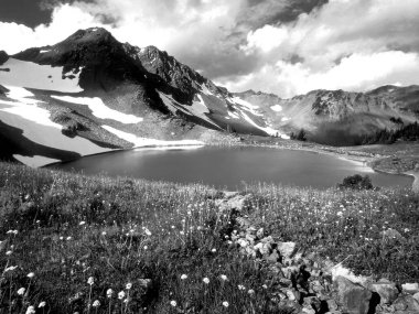 Mountains Landscape Black and White Grayscale Natural Composition clipart