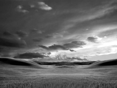 Natural Sky in HDR, Creative Skies Black and White Grayscale Background clipart