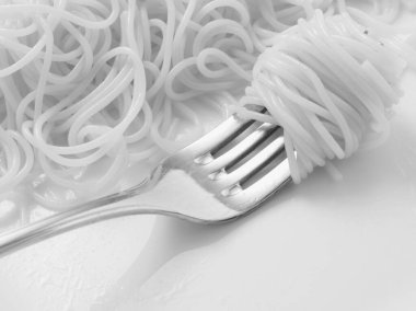 Spaghetti on a fork clipart