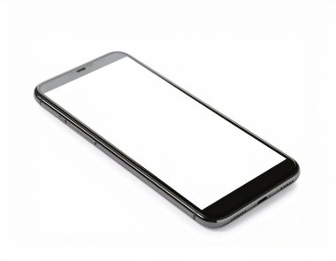 Boş beyaz ekran ile akıllı telefon beyaz arkaplan üzerinde taklit