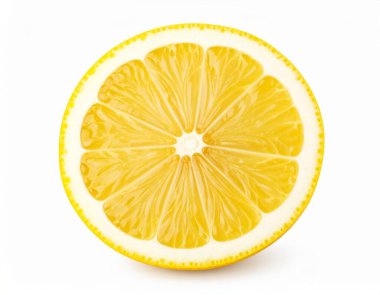 Beyaz arka planda taze limon dilimi