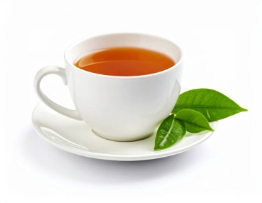 Beyaz arka plan üzerinde çay
