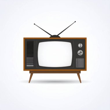Boş ekran model şablonu olan eski model TV