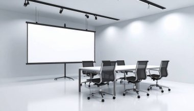 Toplantı odasındaki sunum boş model şablonu