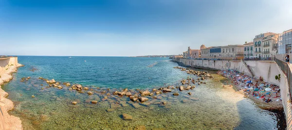 Syracuse Talya Ağustos 2021 Ortygia Limanında Güneşli Bir Gün Sicilya — Stok fotoğraf