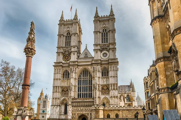 Facciata Dell Abbazia Westminster Iconico Punto Riferimento Londra Inghilterra Regno — Foto Stock