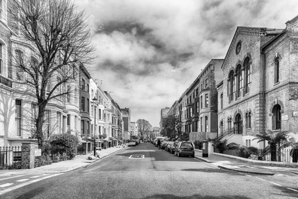 Wandelen Tussen Pittoreske Kleurrijke Gebouwen Lancaster Road Notting Hill District — Stockfoto
