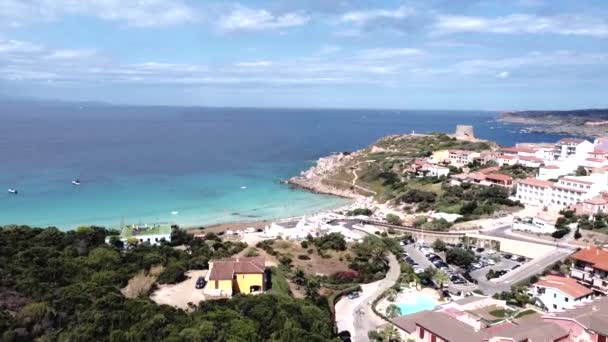 Vista Aérea Panorâmica Sobre Cidade Santa Teresa Gallura Localizada Ponta — Vídeo de Stock