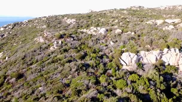 Blick Über Die Malerischen Granitfelsen Santa Teresa Gallura Norden Sardiniens — Stockvideo