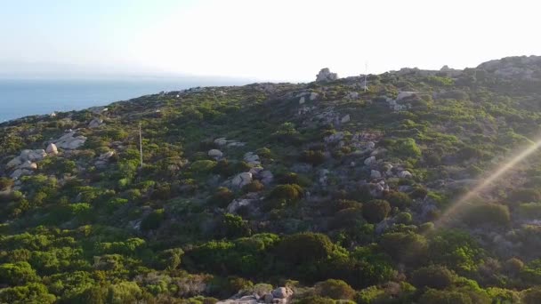 Santa Teresa Gallura Kuzey Sardunya Talya Daki Manzaralı Granit Kayalara — Stok video