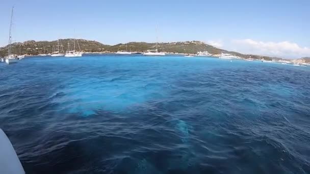 Veduta Delle Pittoresche Piscine Naturali Vicino All Isola Budelli Arcipelago — Video Stock